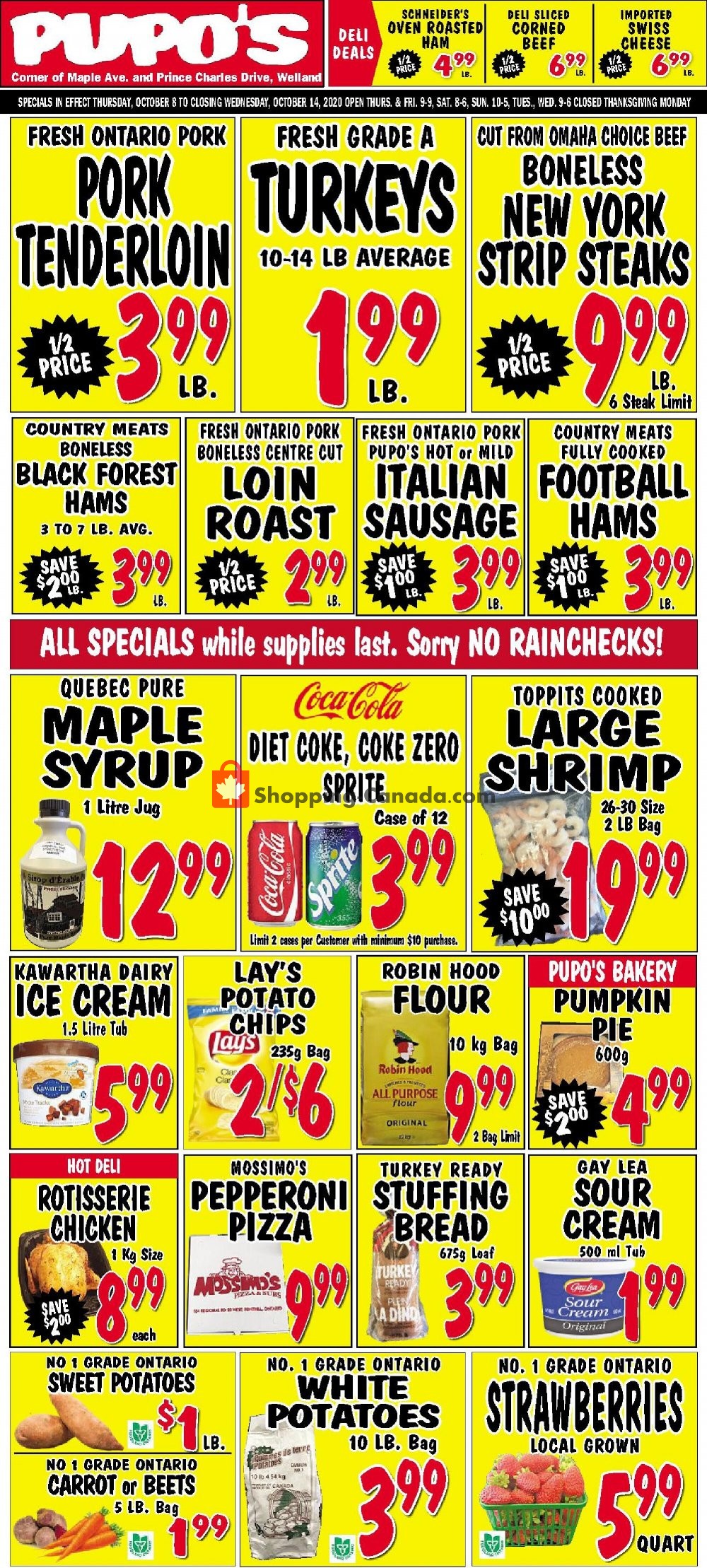 Pupo's Food Market flyer from Thursday October 8, 2020 to Wednesday October 14, 2020 - page 1