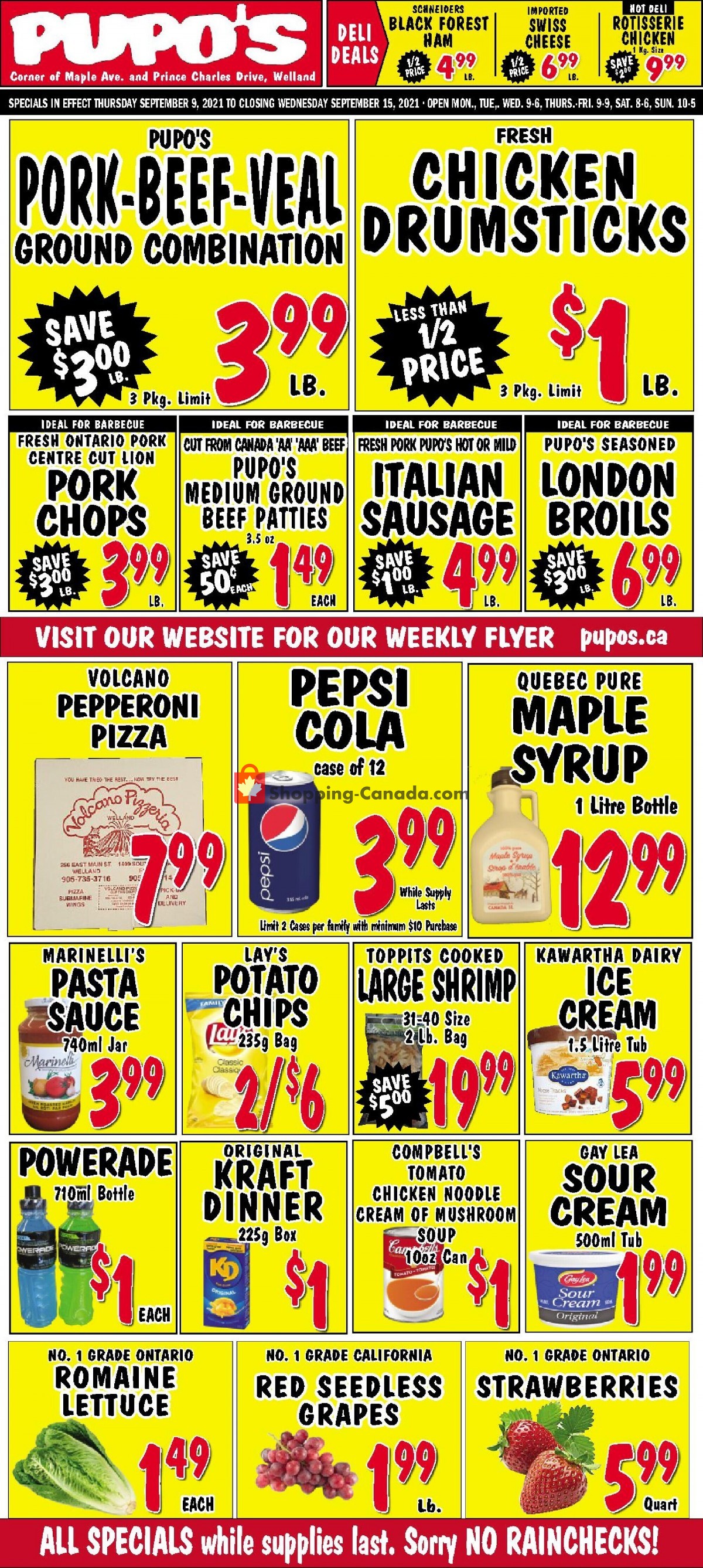 Pupo's Food Market flyer from Thursday September 9, 2021 to Wednesday September 15, 2021 - page 1