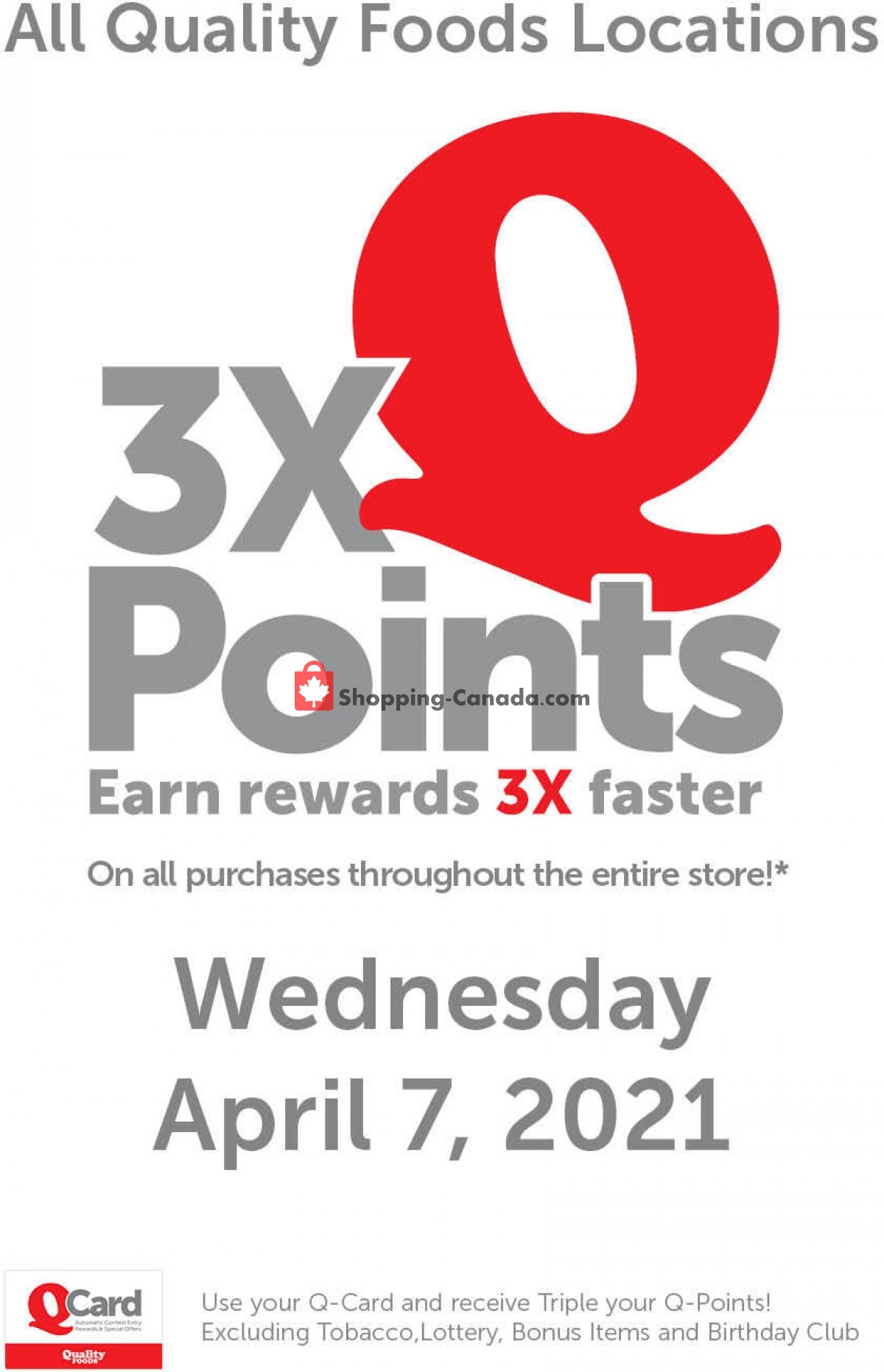 Quality Foods flyer from Monday April 5, 2021 to Wednesday April 7, 2021 - page 1