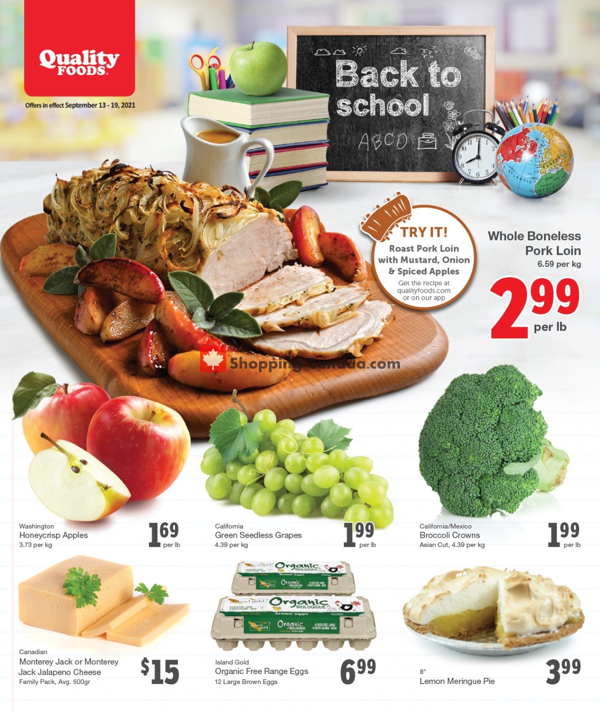 Quality Foods flyer from Monday September 13, 2021 to Sunday September 19, 2021 - page 1
