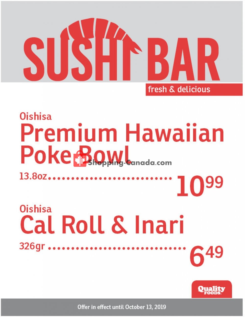 Quality Foods flyer from Monday October 7, 2019 to Sunday October 13, 2019 - page 2