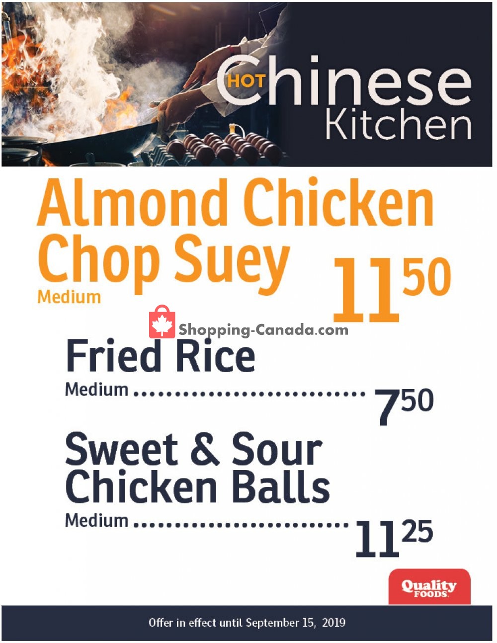 Quality Foods flyer from Monday September 9, 2019 to Sunday September 15, 2019 - page 1