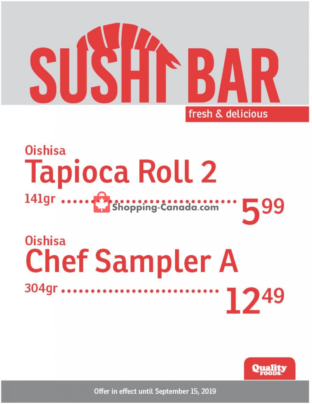 Quality Foods flyer from Monday September 9, 2019 to Sunday September 15, 2019 - page 2
