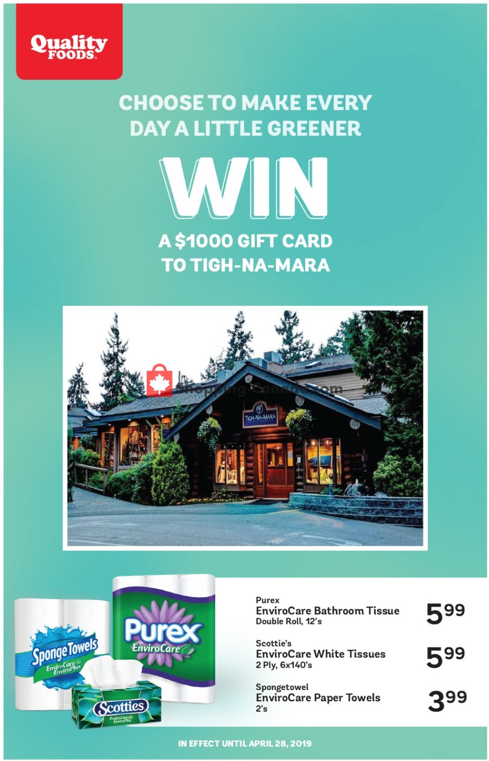 Quality Foods flyer from Monday April 22, 2019 to Sunday April 28, 2019 - page 1