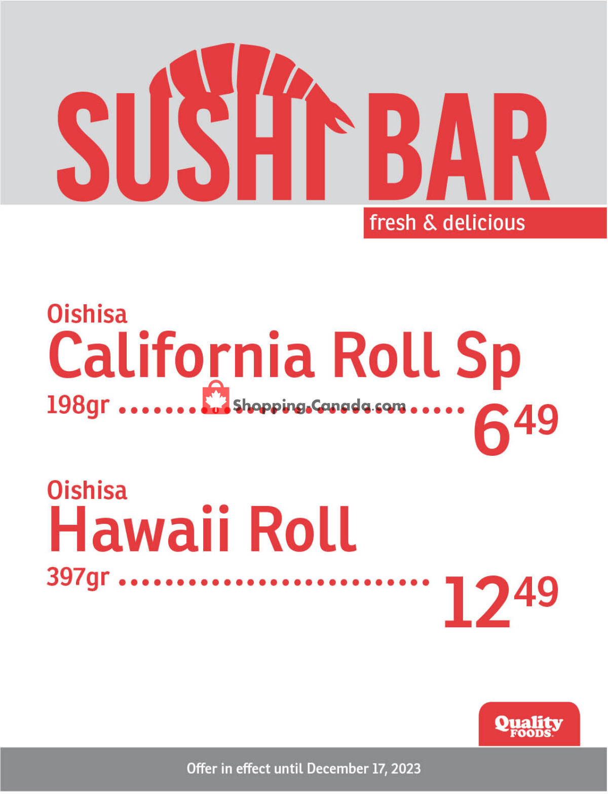 Quality Foods flyer from Monday December 11, 2023 to Sunday December 17, 2023 - page 13