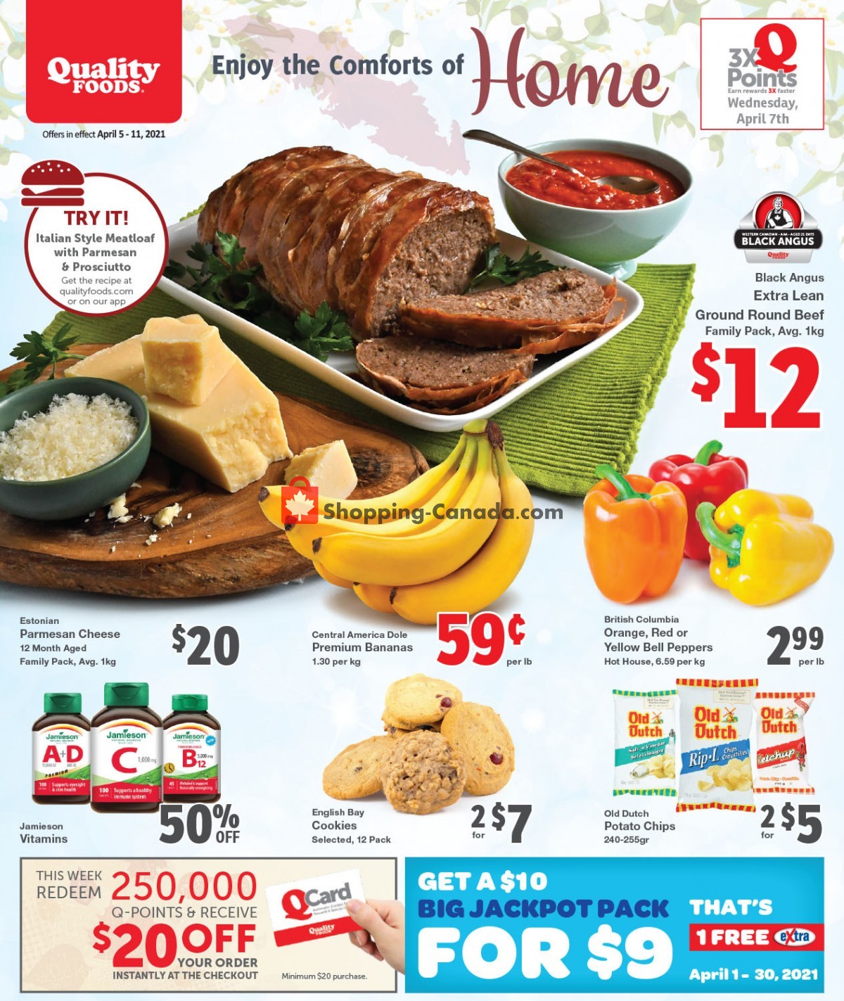Quality Foods flyer from Monday April 5, 2021 to Sunday April 11, 2021 - page 1