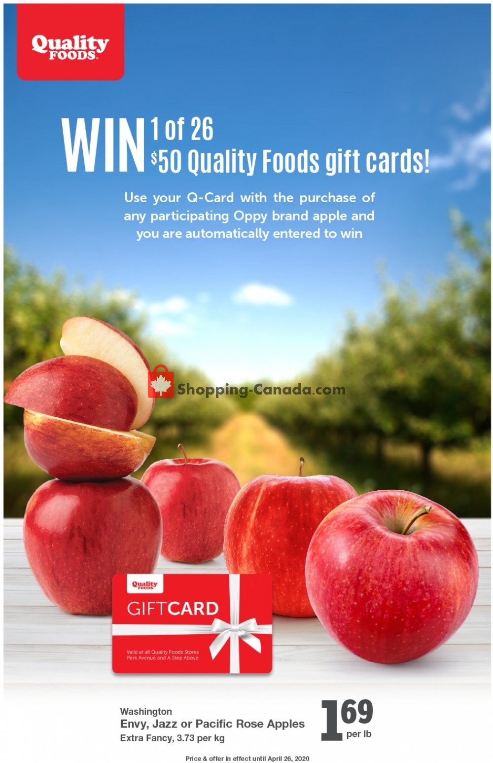 Quality Foods flyer from Monday April 20, 2020 to Sunday April 26, 2020 - page 1