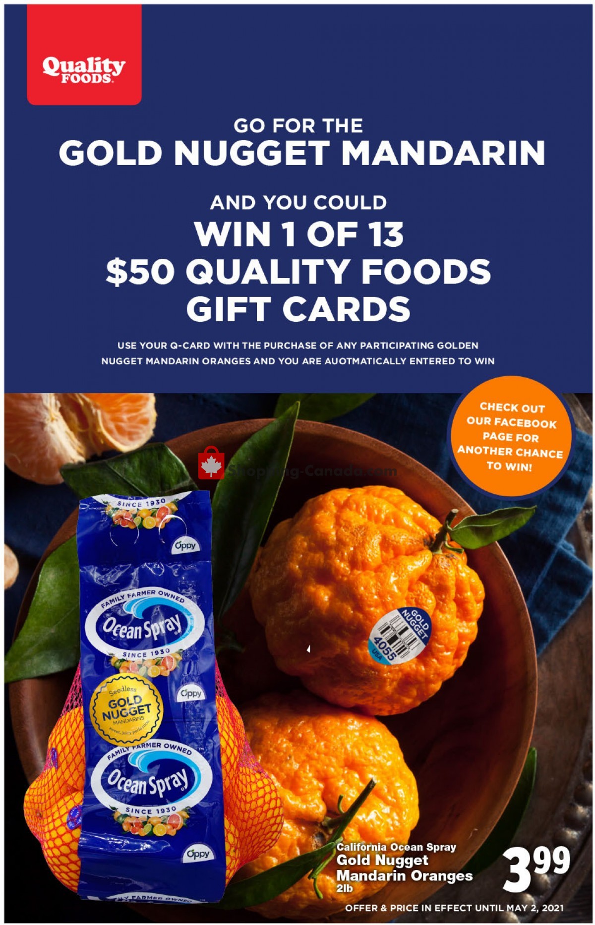 Quality Foods flyer from Monday April 26, 2021 to Sunday May 2, 2021 - page 1