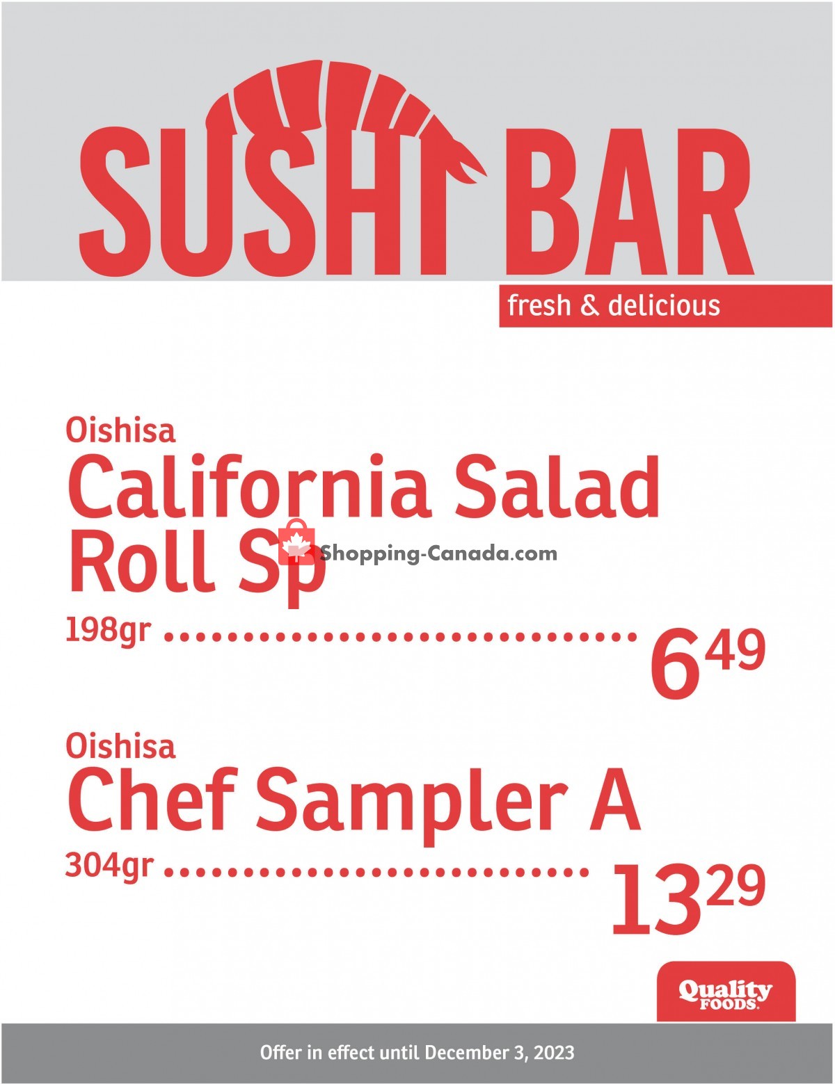 Quality Foods flyer from Monday November 27, 2023 to Sunday December 3, 2023 - page 14