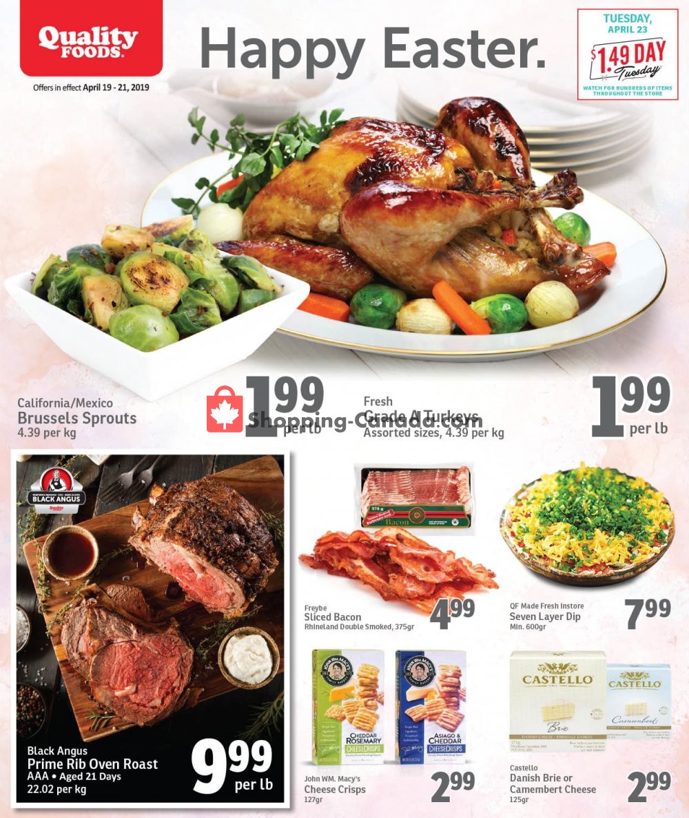 Quality Foods flyer from Friday April 19, 2019 to Sunday April 21, 2019 - page 1