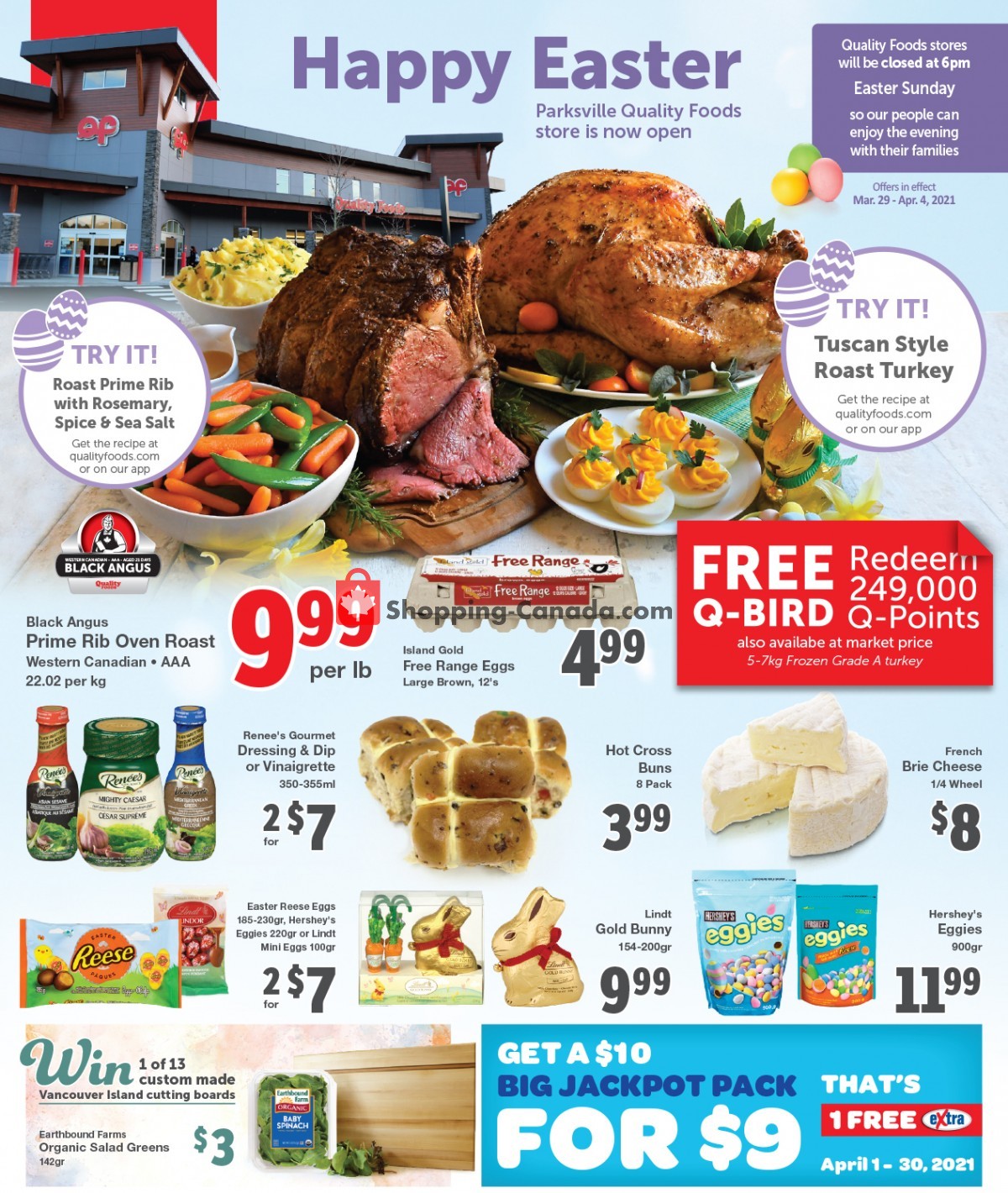 Quality Foods flyer from Monday March 29, 2021 to Sunday April 4, 2021 - page 1