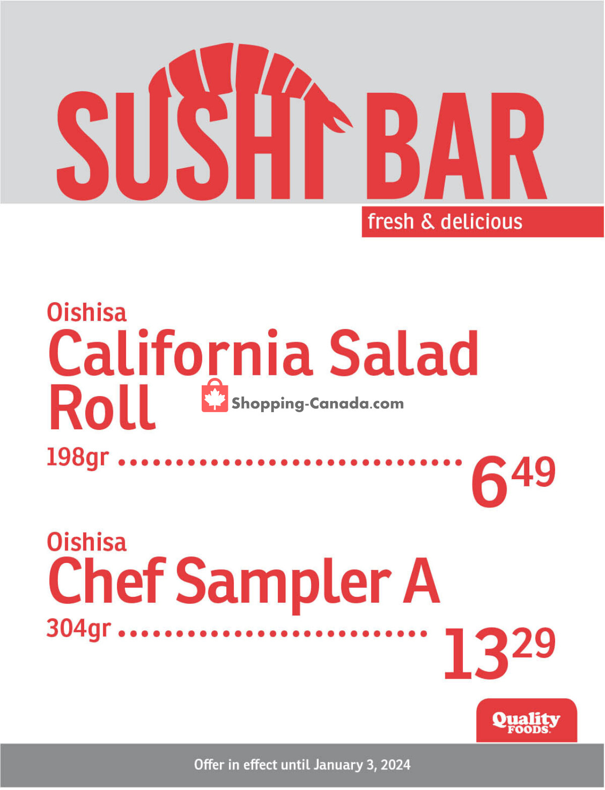 Quality Foods flyer from Tuesday December 26, 2023 to Wednesday January 3, 2024 - page 3
