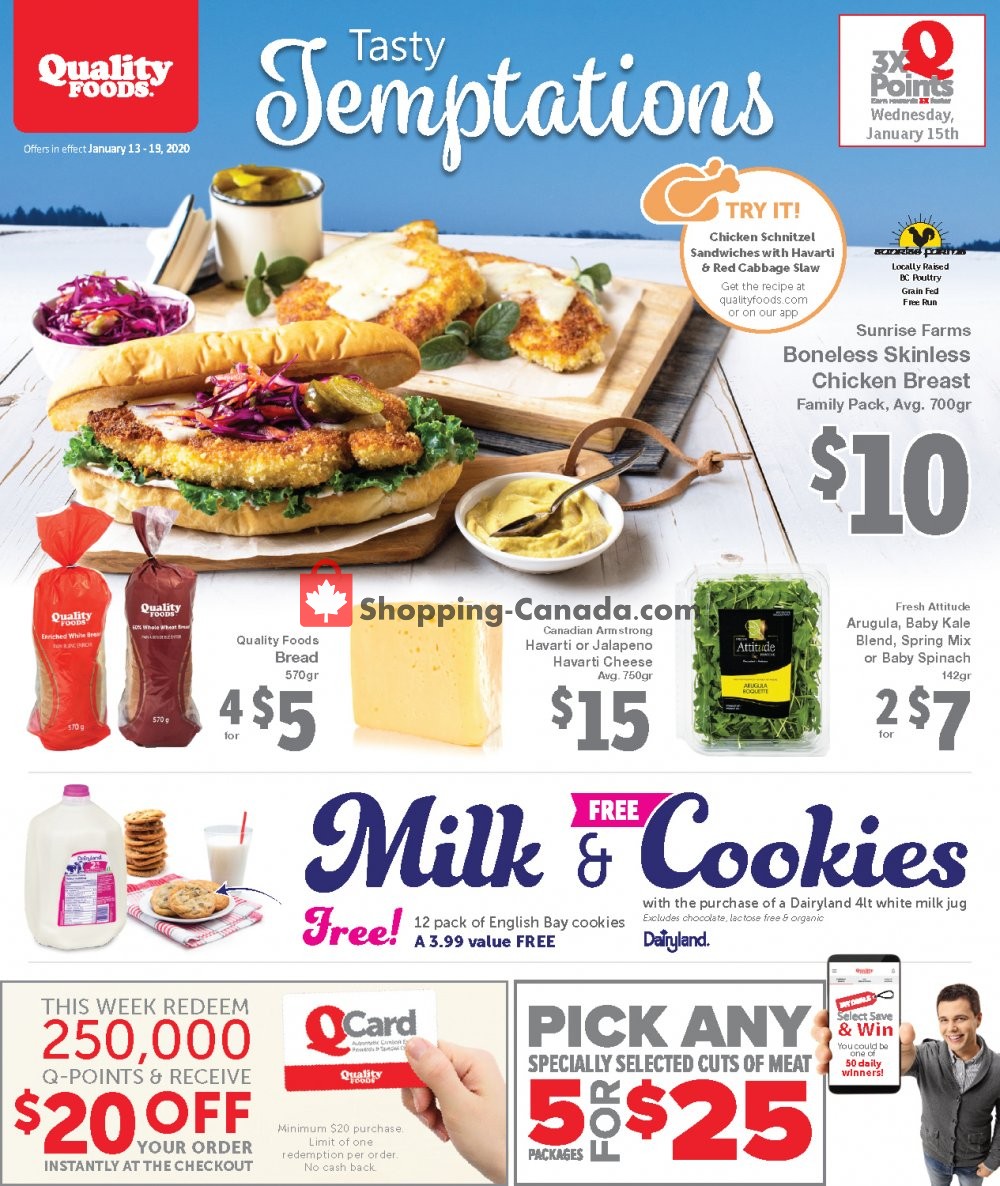 Quality Foods flyer from Monday January 13, 2020 to Sunday January 19, 2020 - page 1