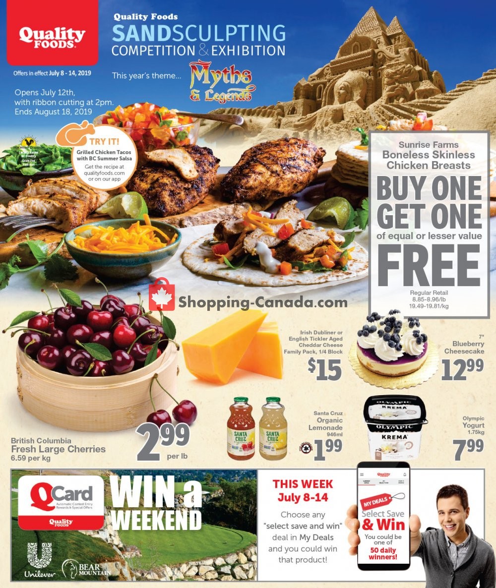 Quality Foods flyer from Monday July 8, 2019 to Sunday July 14, 2019 - page 1