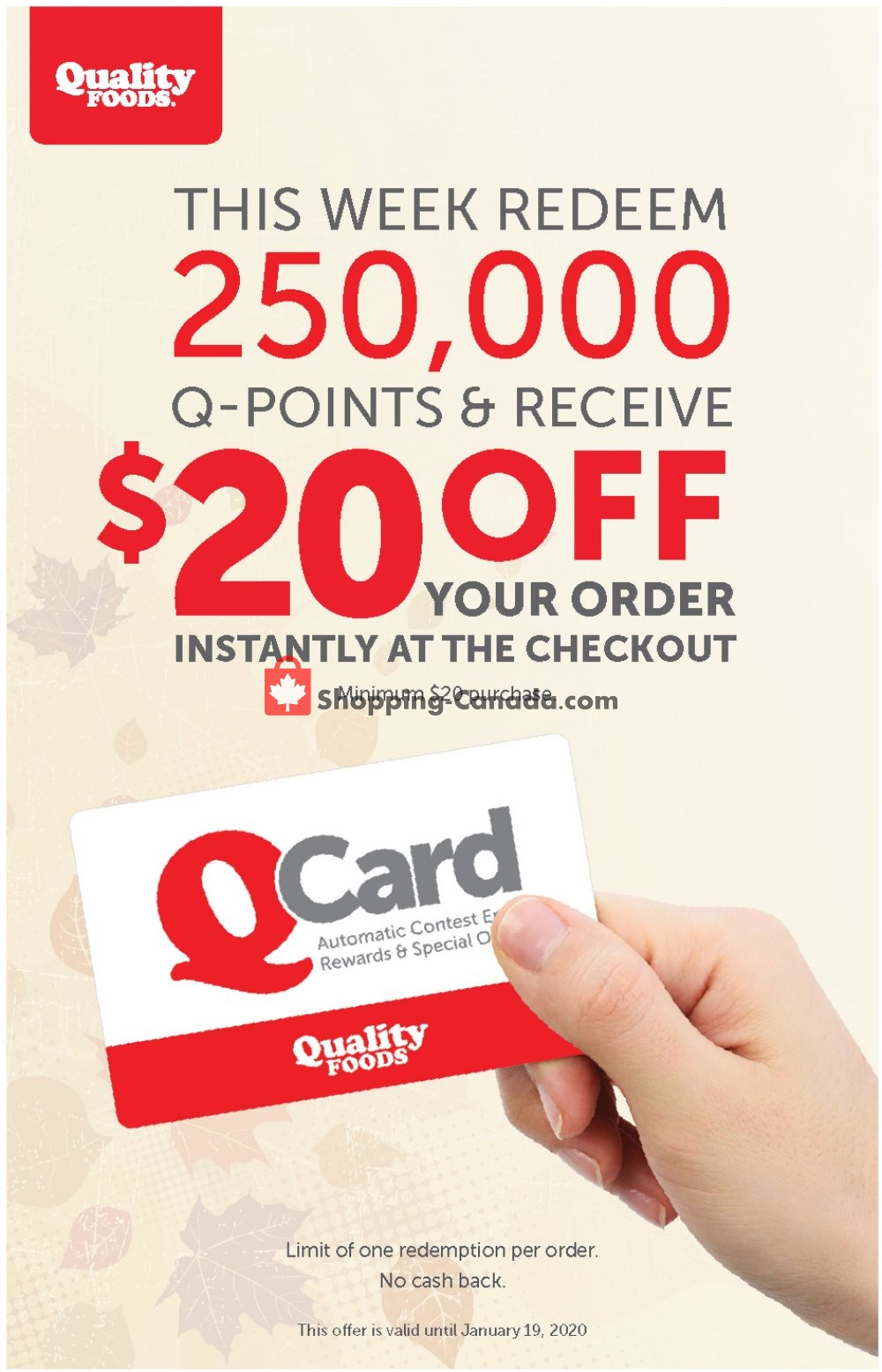 Quality Foods flyer from Monday January 13, 2020 to Sunday January 19, 2020 - page 1