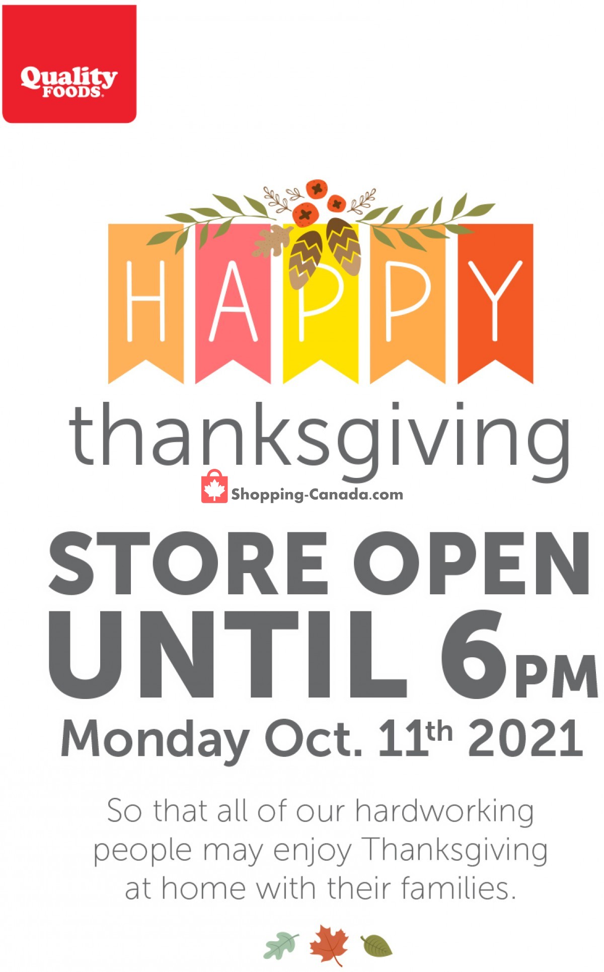 Quality Foods flyer from Monday October 4, 2021 to Sunday October 10, 2021 - page 1