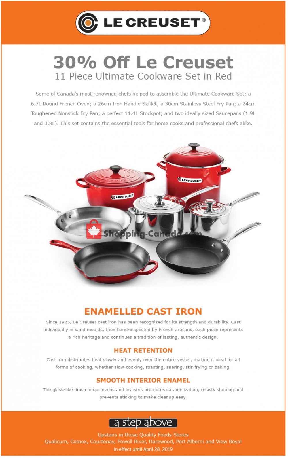 Quality Foods flyer from Monday April 22, 2019 to Sunday April 28, 2019 - page 1