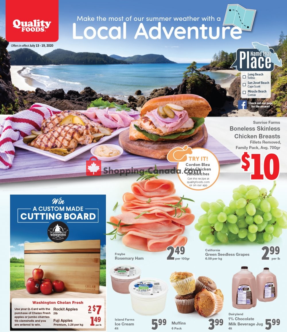 Quality Foods flyer from Monday July 13, 2020 to Sunday July 19, 2020 - page 1