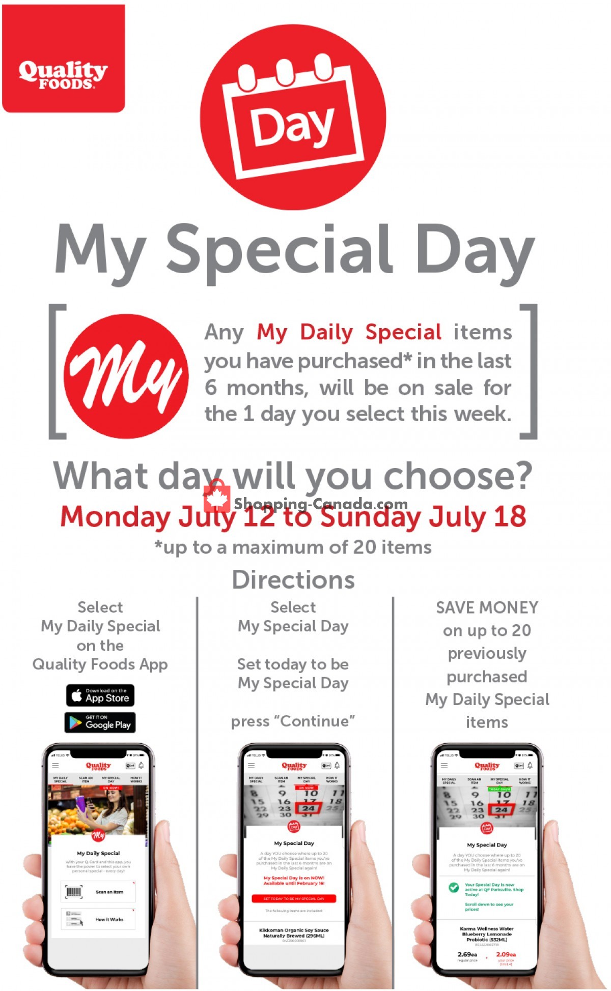 Quality Foods flyer from Monday July 12, 2021 to Sunday July 18, 2021 - page 1