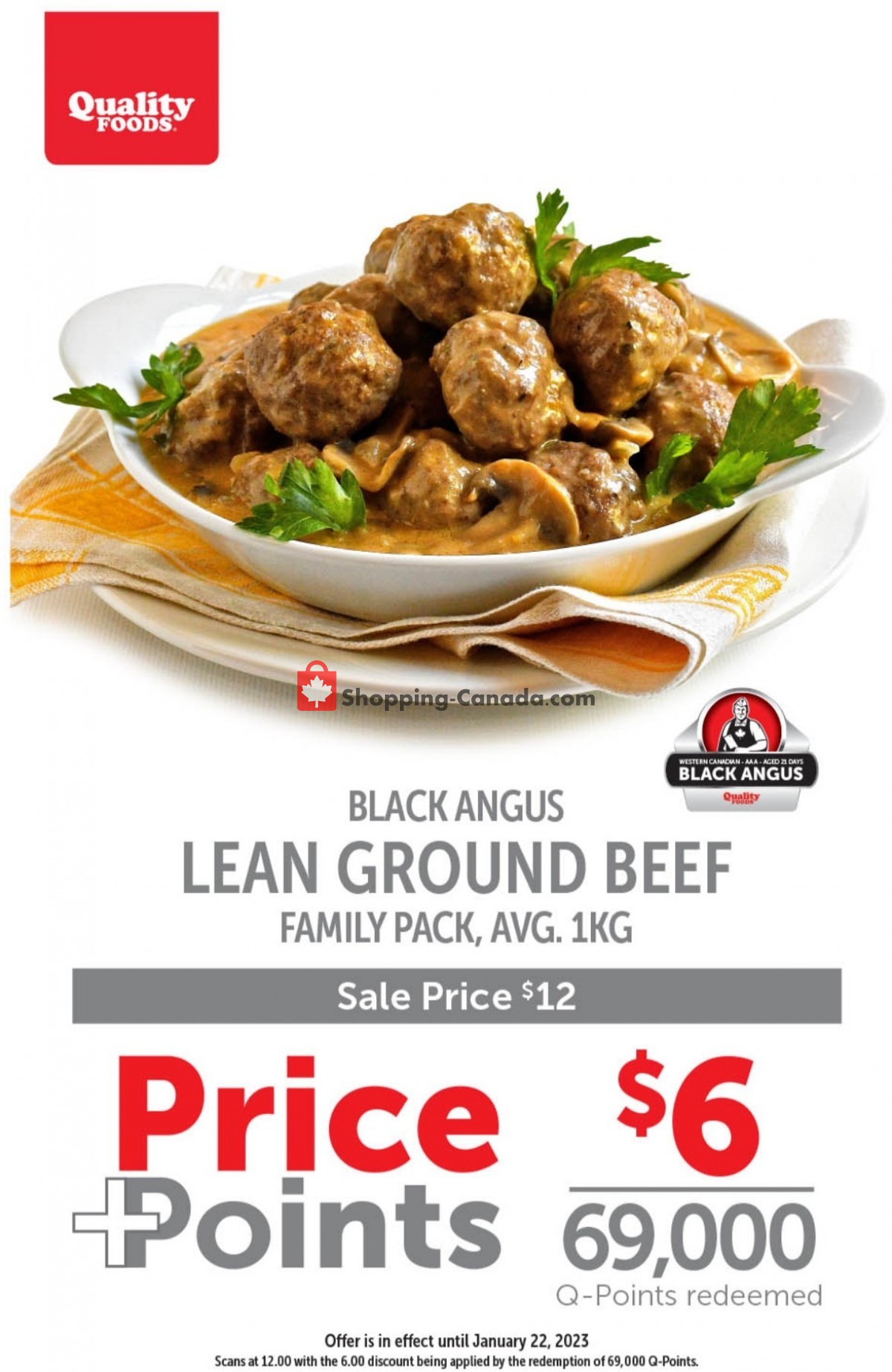 Quality Foods flyer from Monday January 16, 2023 to Sunday January 22, 2023 - page 1