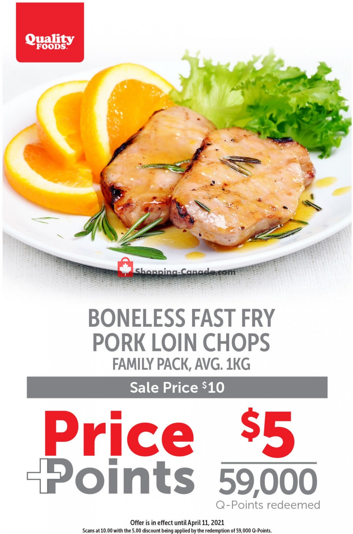 Quality Foods flyer from Monday April 5, 2021 to Sunday April 11, 2021 - page 1