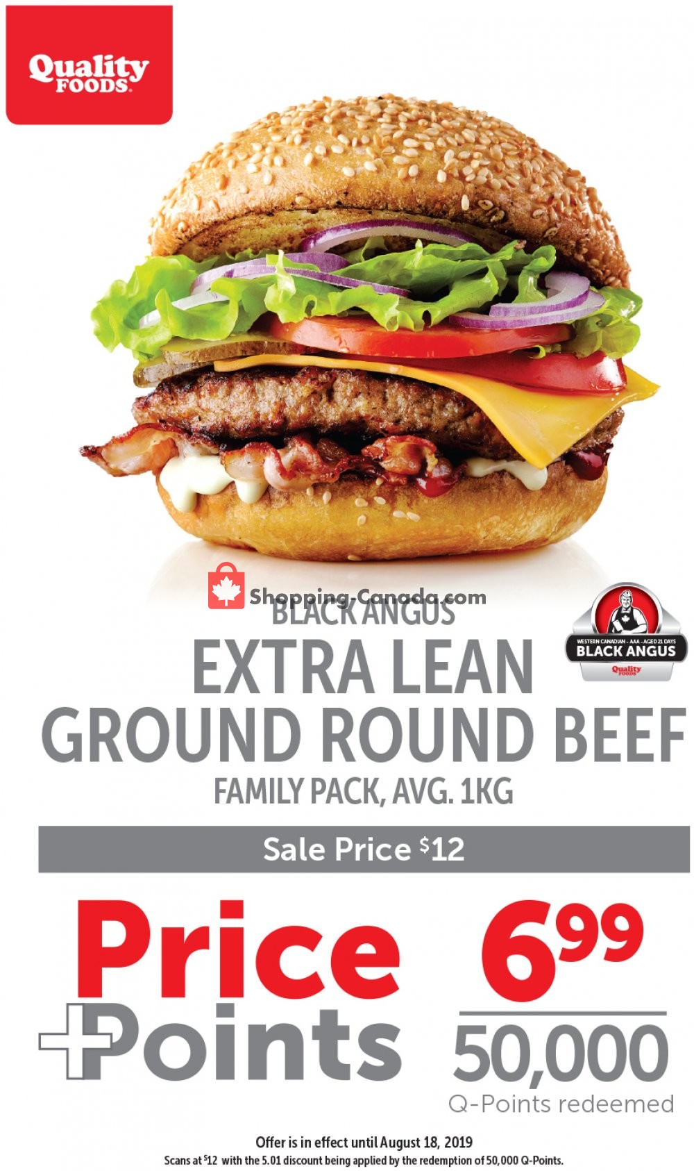 Quality Foods flyer from Monday August 12, 2019 to Sunday August 18, 2019 - page 1