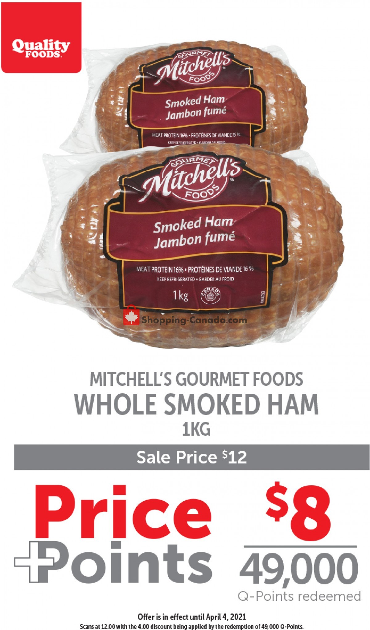 Quality Foods flyer from Monday March 29, 2021 to Sunday April 4, 2021 - page 1
