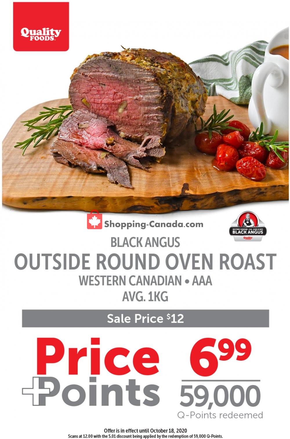 Quality Foods flyer from Monday October 12, 2020 to Sunday October 18, 2020 - page 1