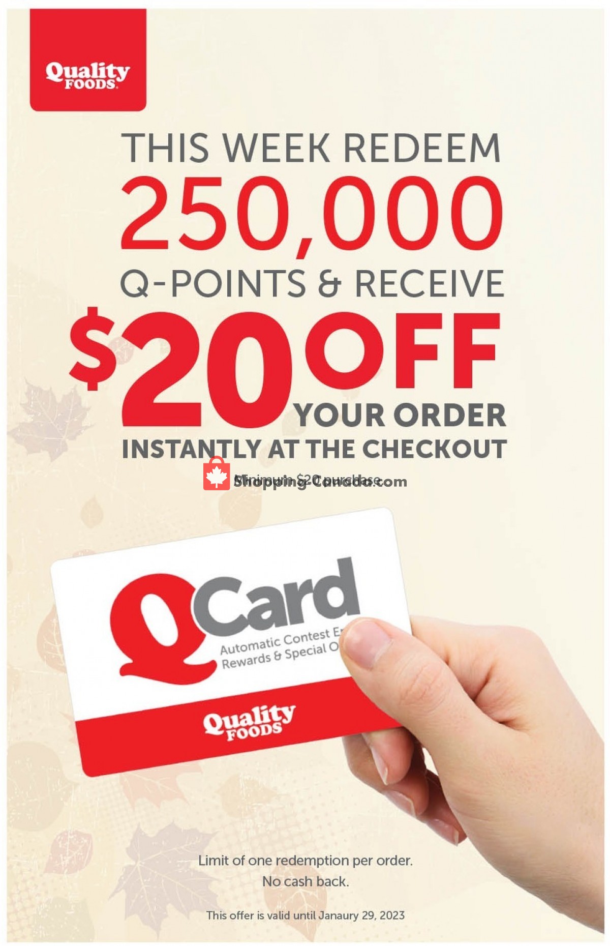Quality Foods flyer from Monday January 23, 2023 to Sunday January 29, 2023 - page 1
