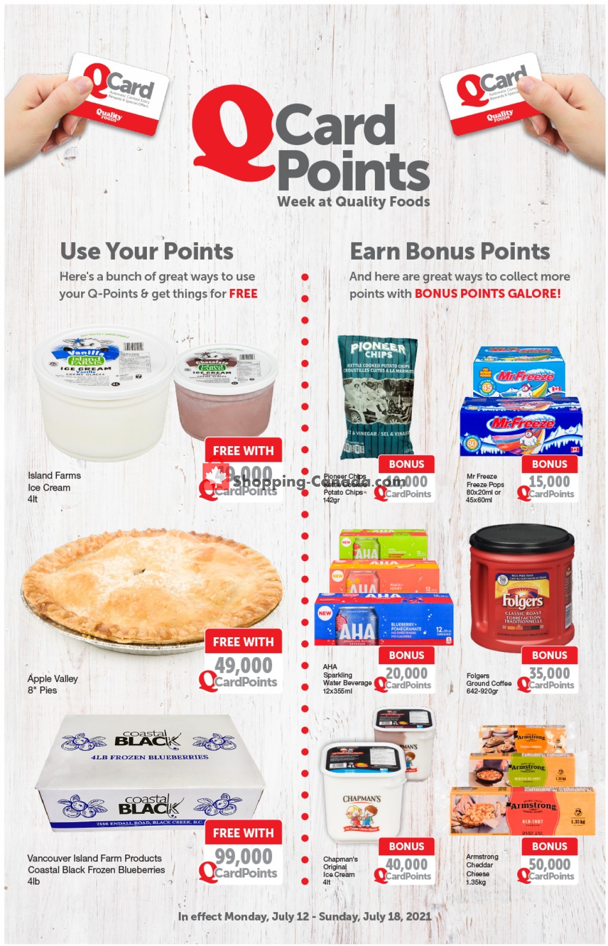Quality Foods flyer from Monday July 12, 2021 to Sunday July 18, 2021 - page 1