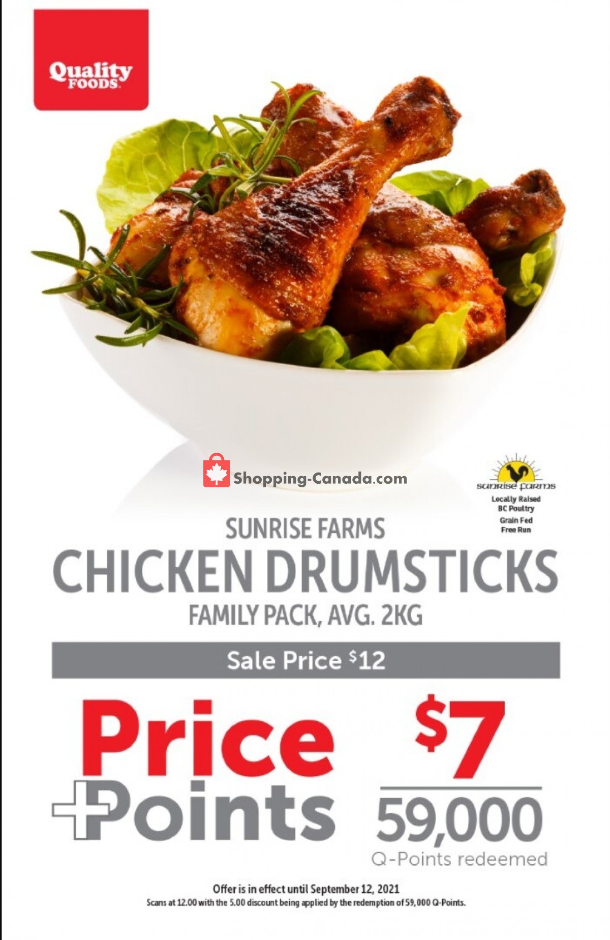 Quality Foods flyer from Monday September 6, 2021 to Sunday September 12, 2021 - page 1