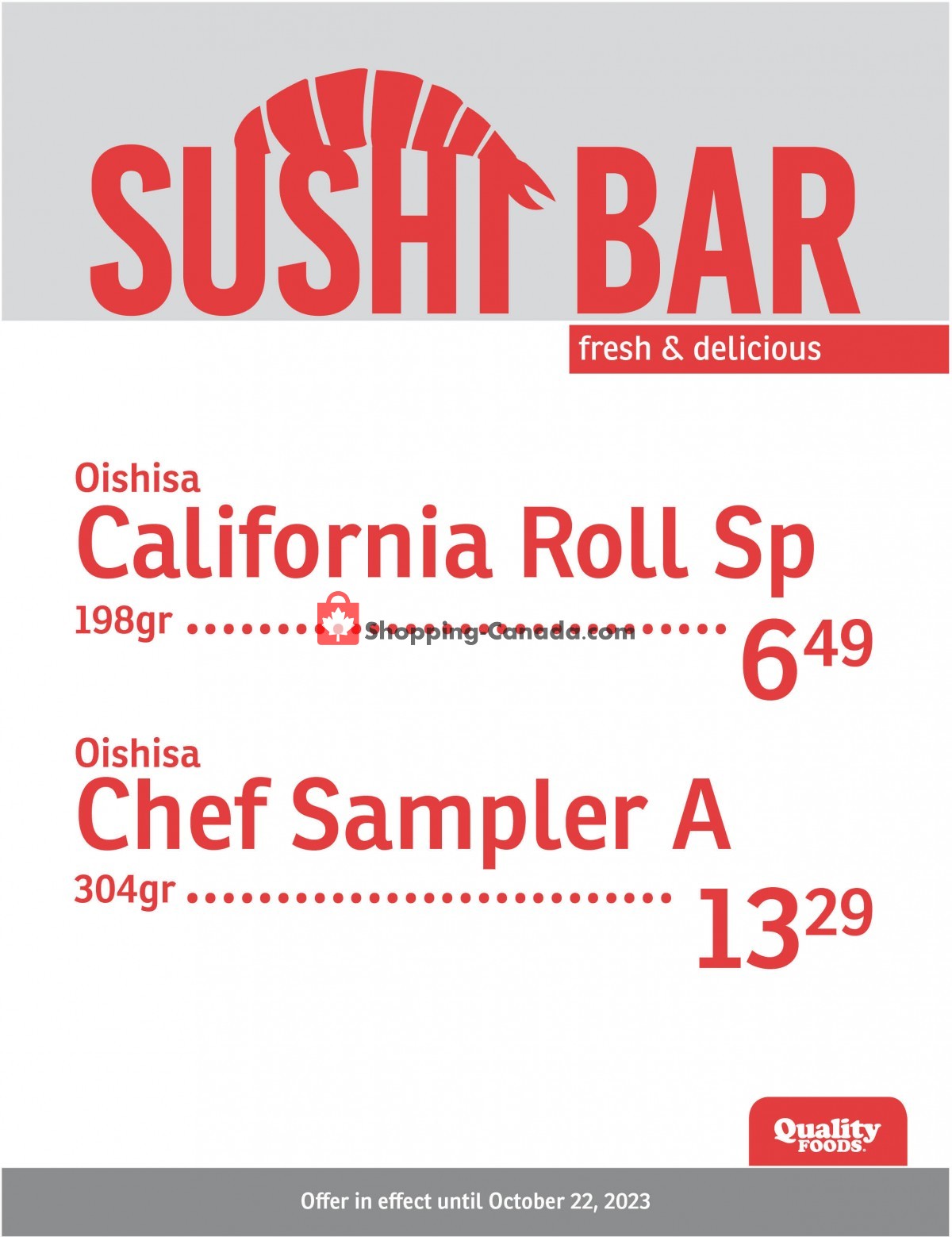 Quality Foods flyer from Monday October 16, 2023 to Sunday October 22, 2023 - page 12