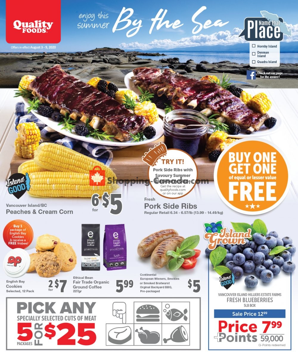 Quality Foods flyer from Monday August 3, 2020 to Sunday August 9, 2020 - page 1