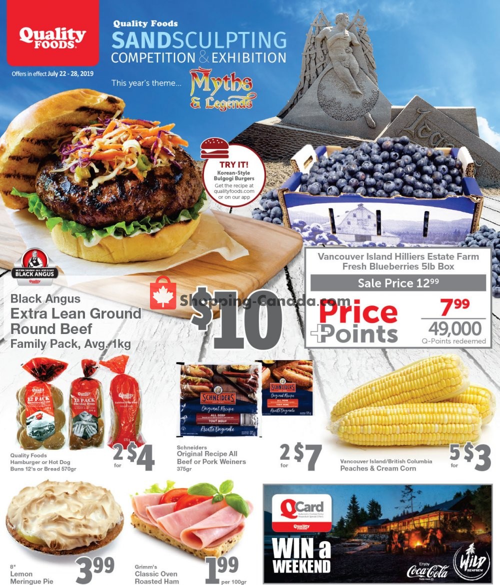 Quality Foods flyer from Monday July 22, 2019 to Sunday July 28, 2019 - page 1