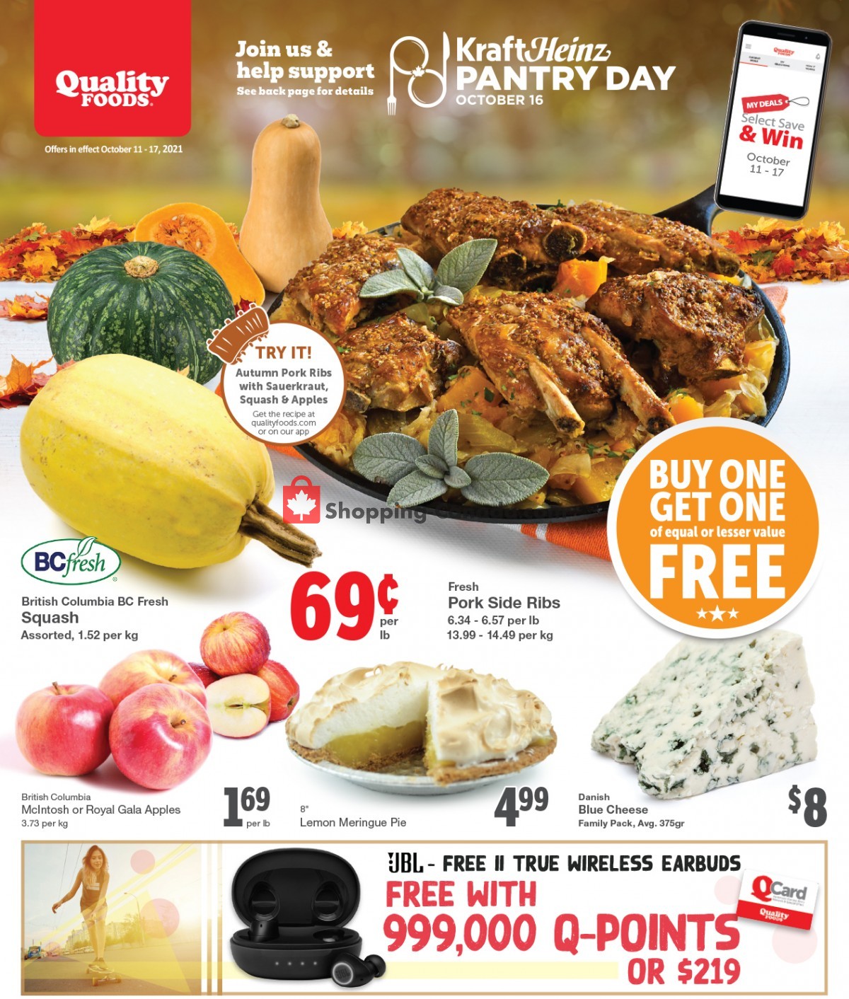 Quality Foods flyer from Monday October 11, 2021 to Sunday October 17, 2021 - page 1
