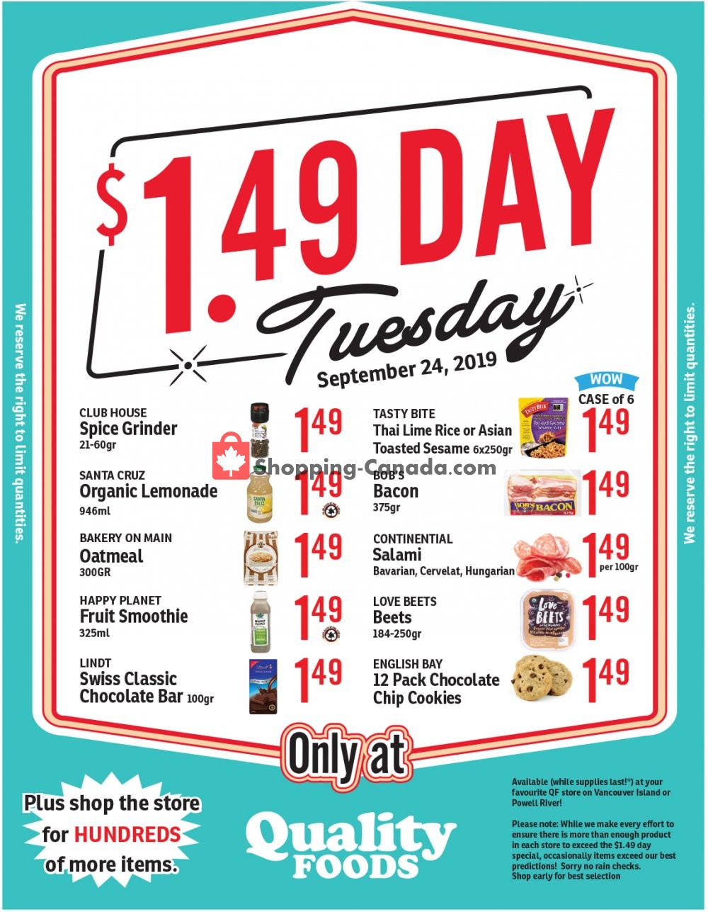 Quality Foods Canada, flyer (Special Offer) September 24 September
