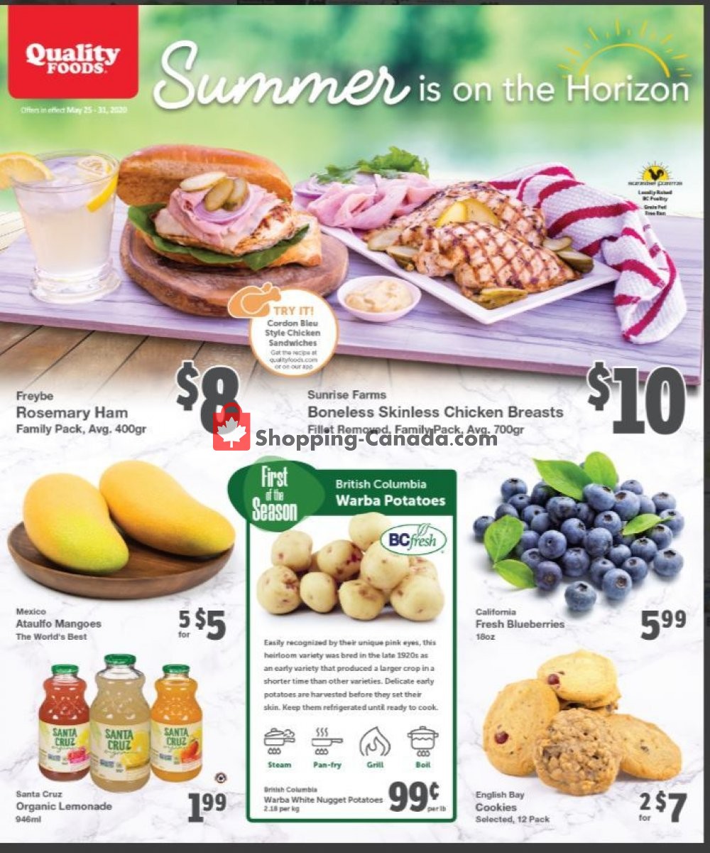 Quality Foods flyer from Monday May 25, 2020 to Sunday May 31, 2020 - page 1
