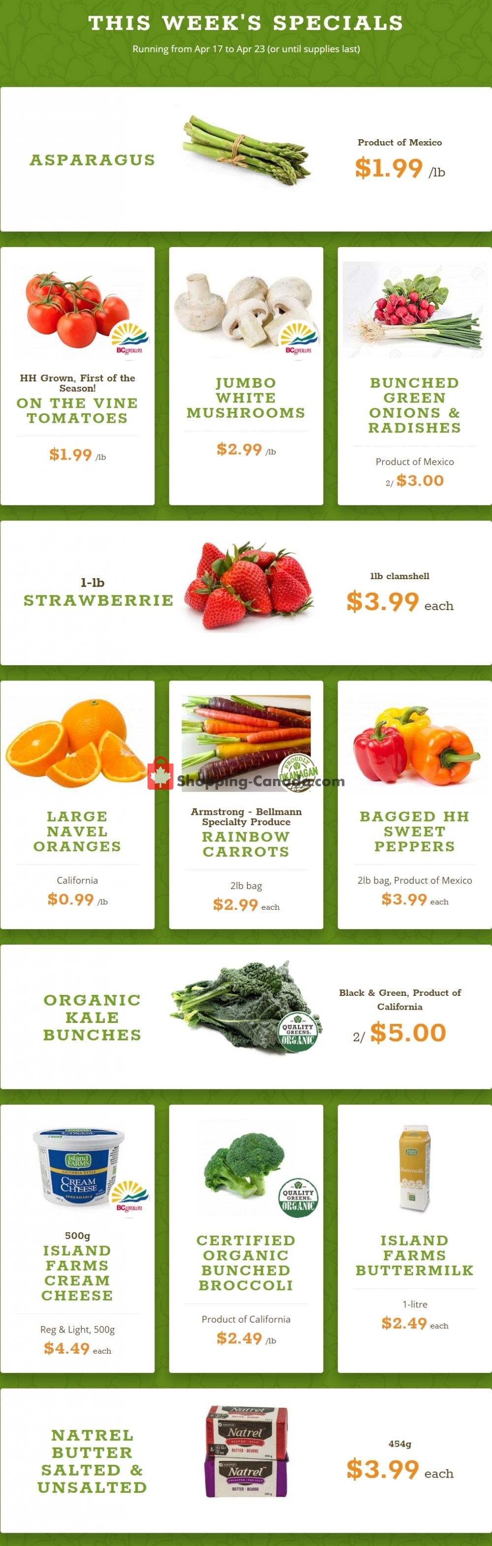 Quality Greens flyer from Wednesday April 17, 2019 to Tuesday April 23, 2019 - page 1