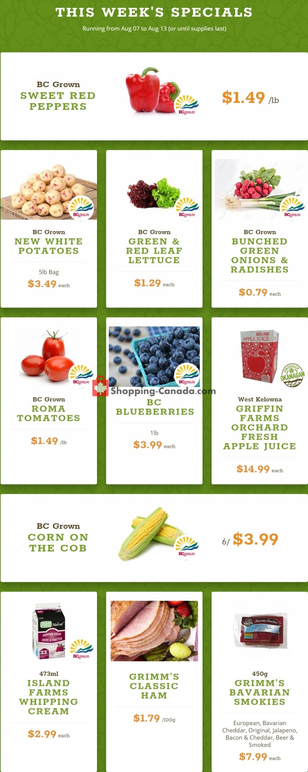 Quality Greens flyer from Wednesday August 7, 2019 to Tuesday August 13, 2019 - page 1