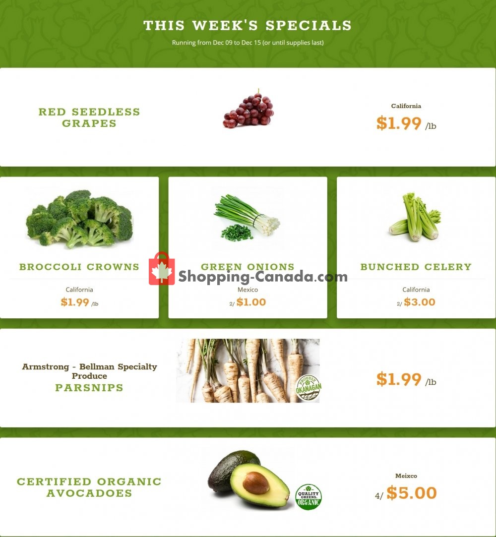 Quality Greens Canada, flyer (Special Offer) December 9 December