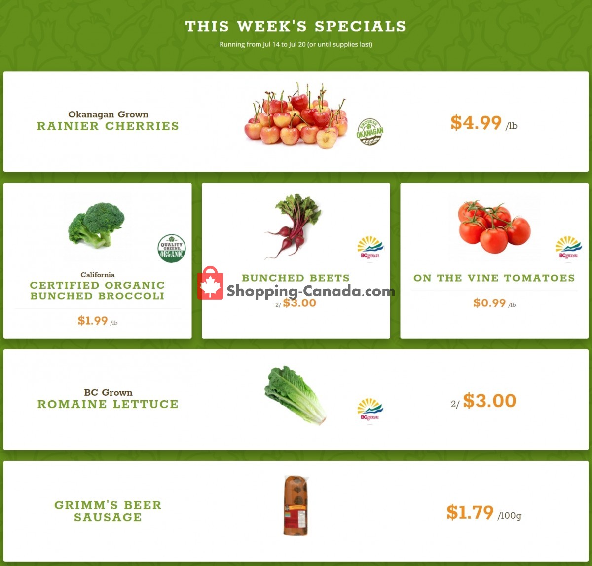 Quality Greens flyer from Wednesday July 14, 2021 to Tuesday July 20, 2021 - page 1