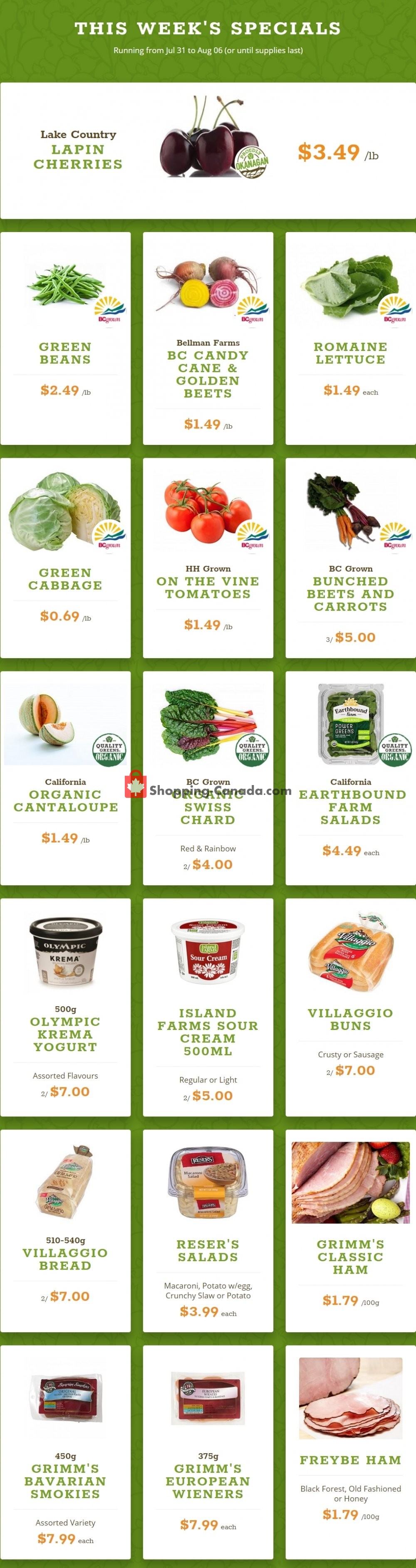 Quality Greens flyer from Wednesday July 31, 2019 to Tuesday August 6, 2019 - page 1