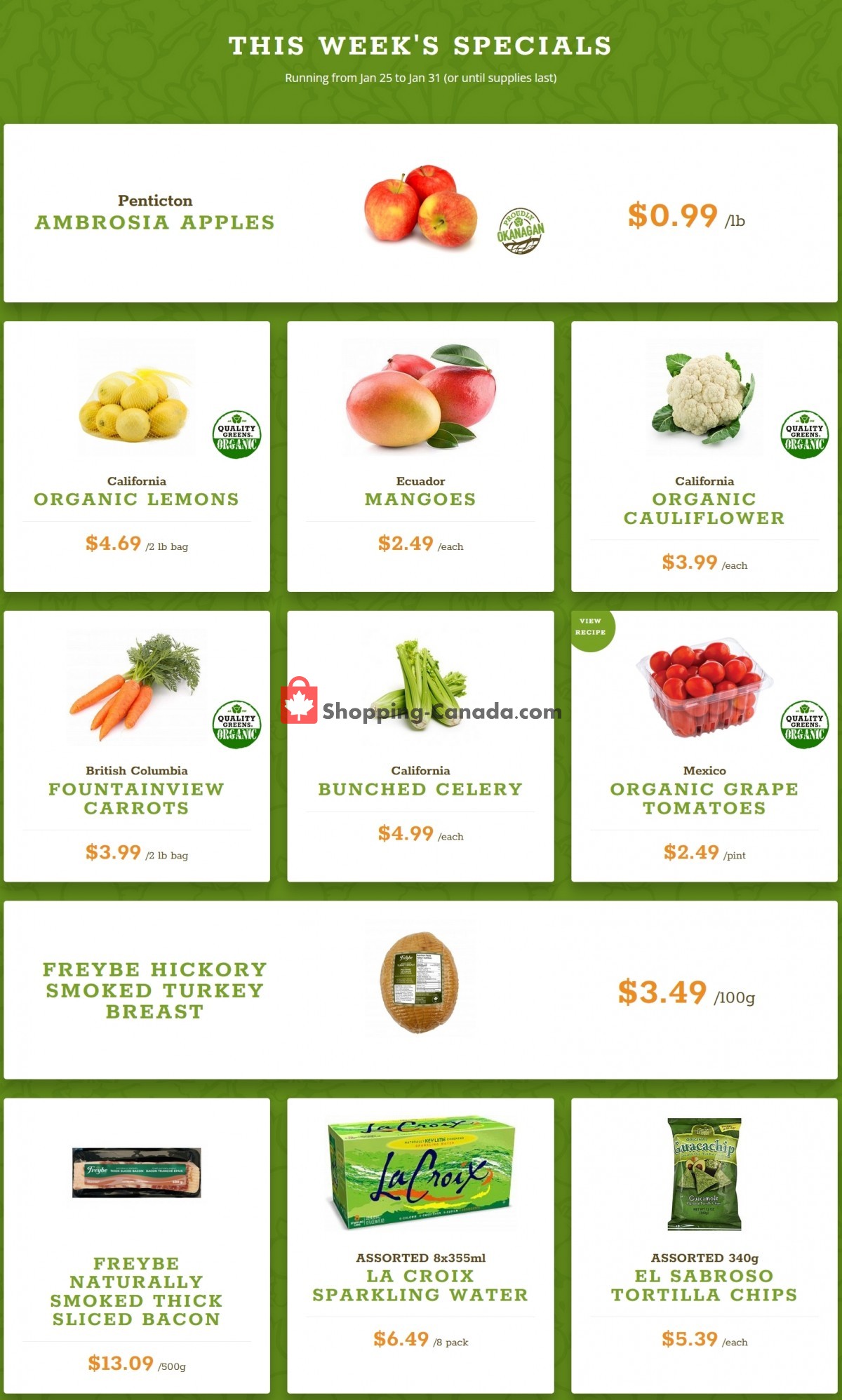 Quality Greens flyer from Wednesday January 25, 2023 to Tuesday January 31, 2023 - page 1
