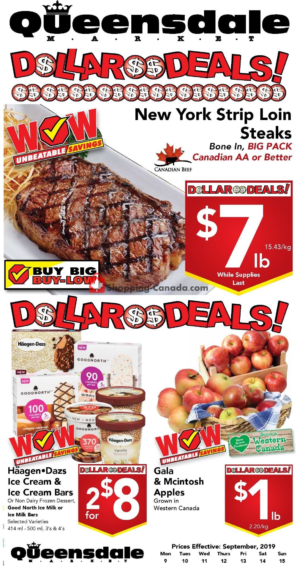Queensdale Market flyer from Monday September 9, 2019 to Sunday September 15, 2019 - page 1