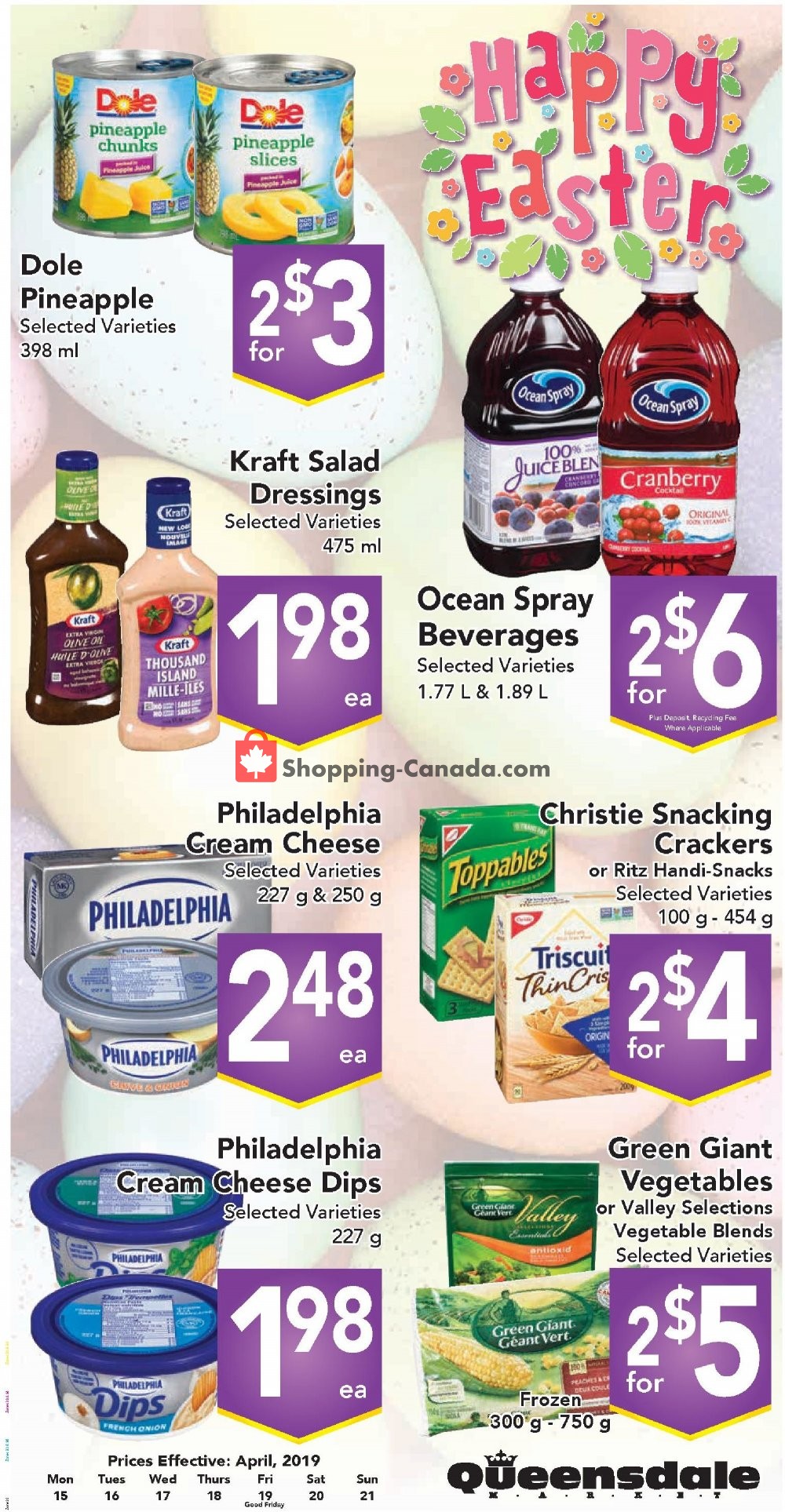Queensdale Market flyer from Monday April 15, 2019 to Sunday April 21, 2019 - page 1