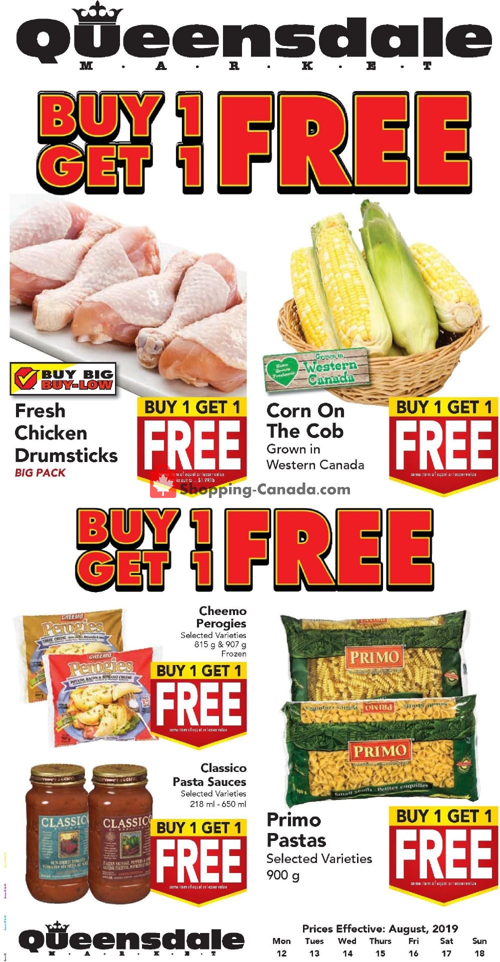 Queensdale Market flyer from Monday August 12, 2019 to Sunday August 18, 2019 - page 1