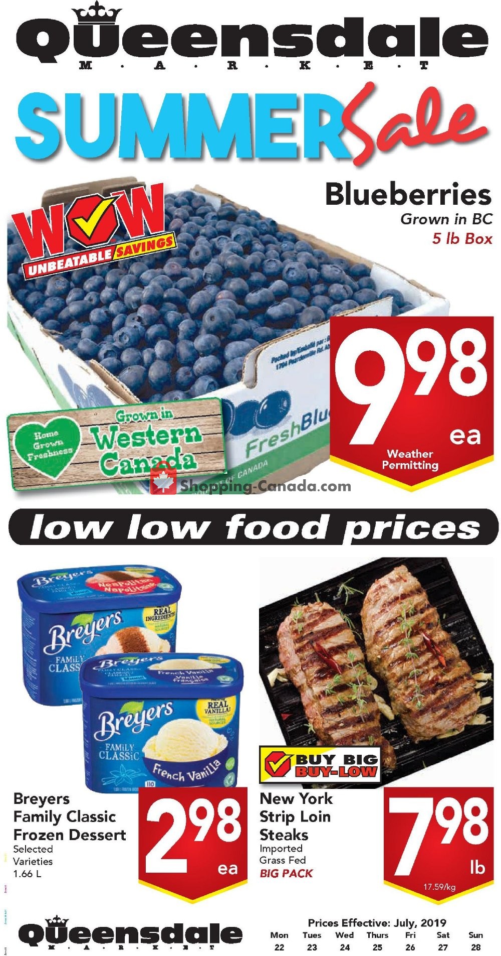 Queensdale Market flyer from Monday July 22, 2019 to Sunday July 28, 2019 - page 1