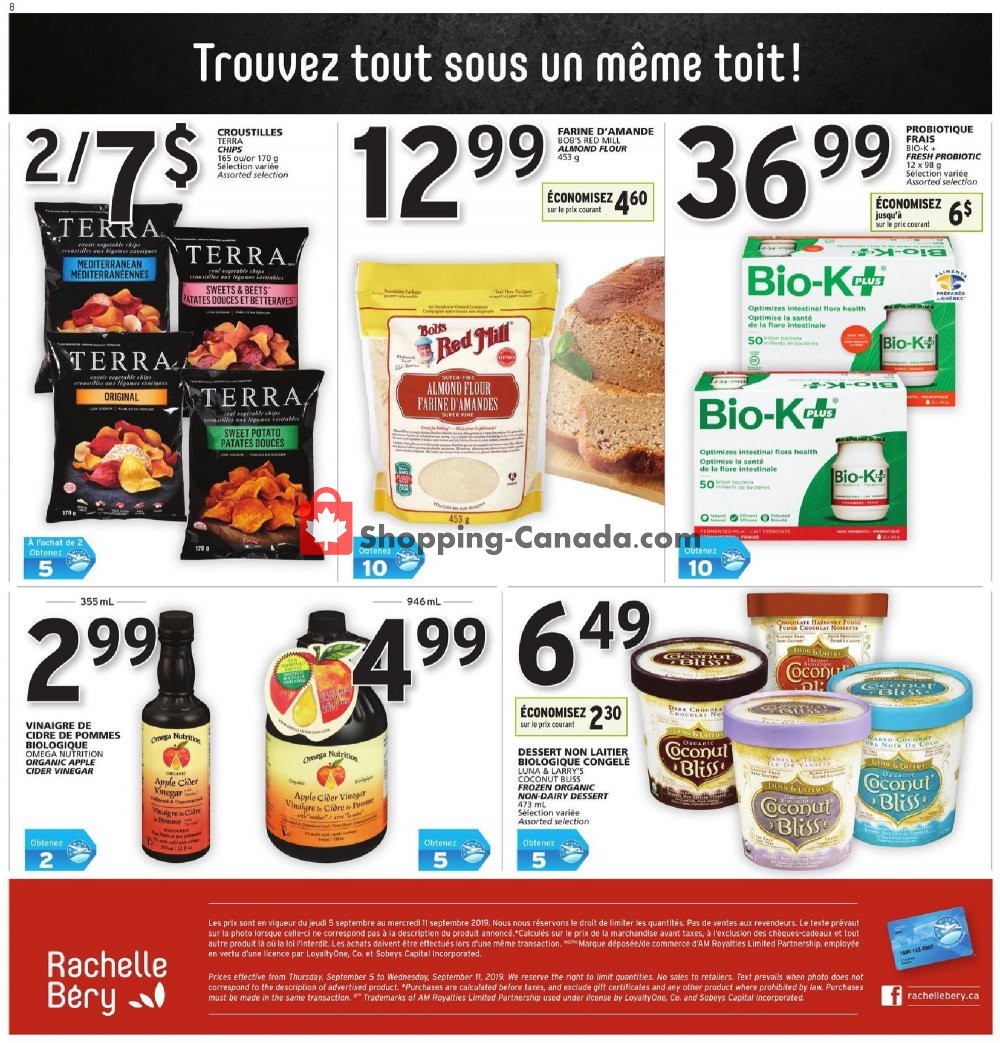 Rachelle Béry flyer from Thursday September 5, 2019 to Wednesday September 11, 2019 - page 8