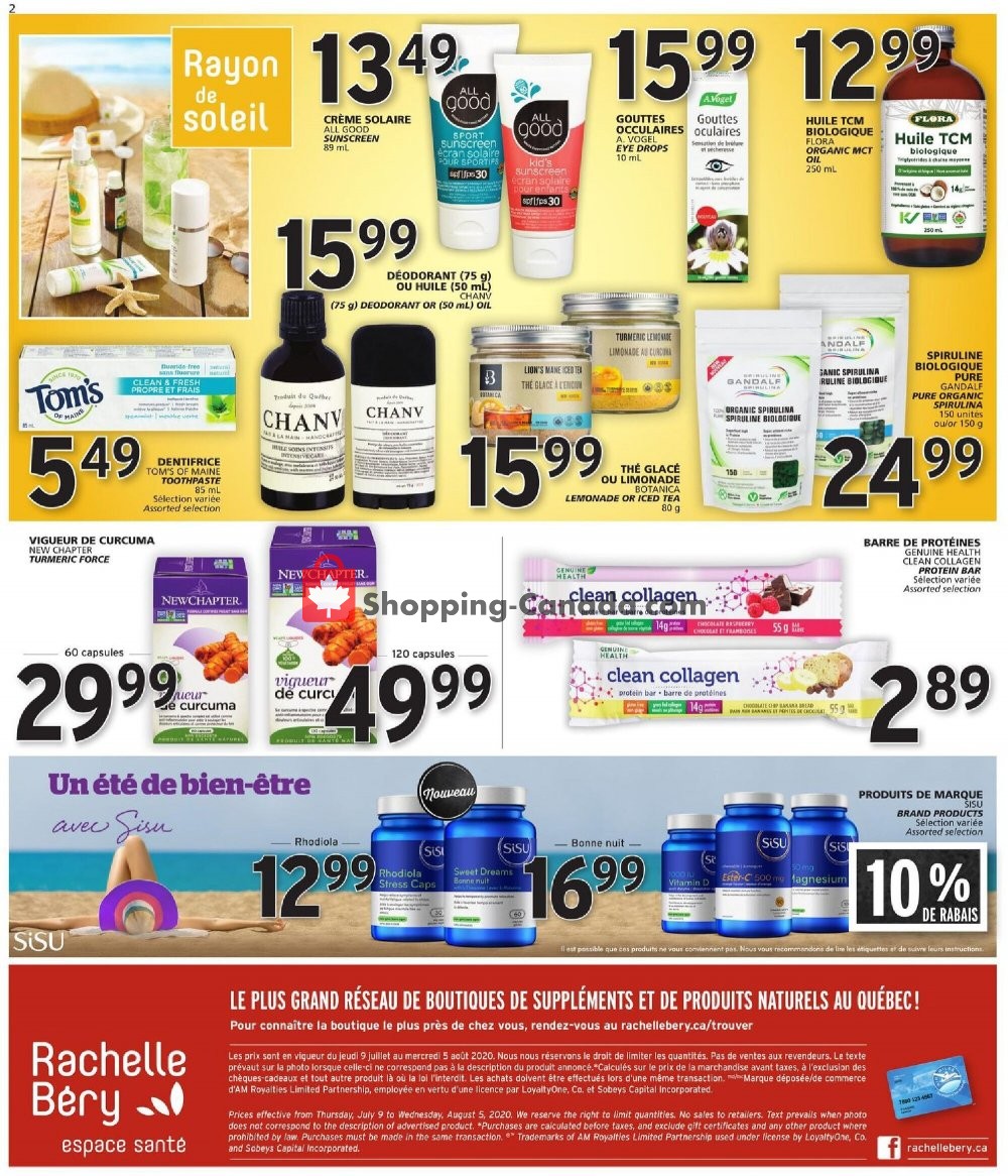 Rachelle Béry flyer from Thursday July 9, 2020 to Wednesday August 5, 2020 - page 2