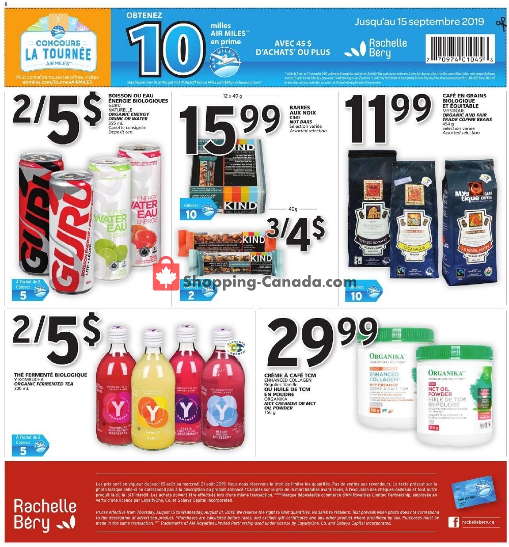 Rachelle Béry flyer from Thursday August 15, 2019 to Wednesday August 21, 2019 - page 8